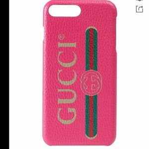 SOLD!!Authentic Pink Gucci Logo iPhone 8 Plus Case